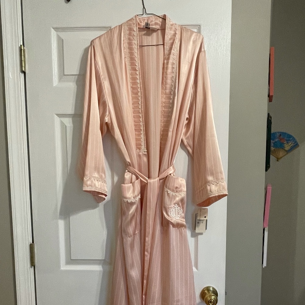 Light pink pin stripe Christian Dior robe